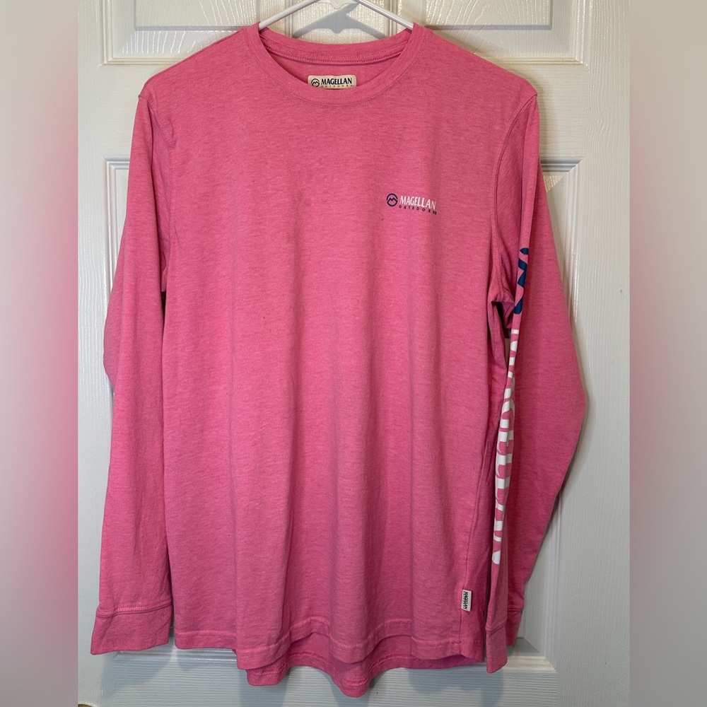 Women's Magellan Outdoors Pink Long Sleeve
T-Shirt Boyfriend Fit Size Large